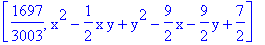 [1697/3003, x^2-1/2*x*y+y^2-9/2*x-9/2*y+7/2]